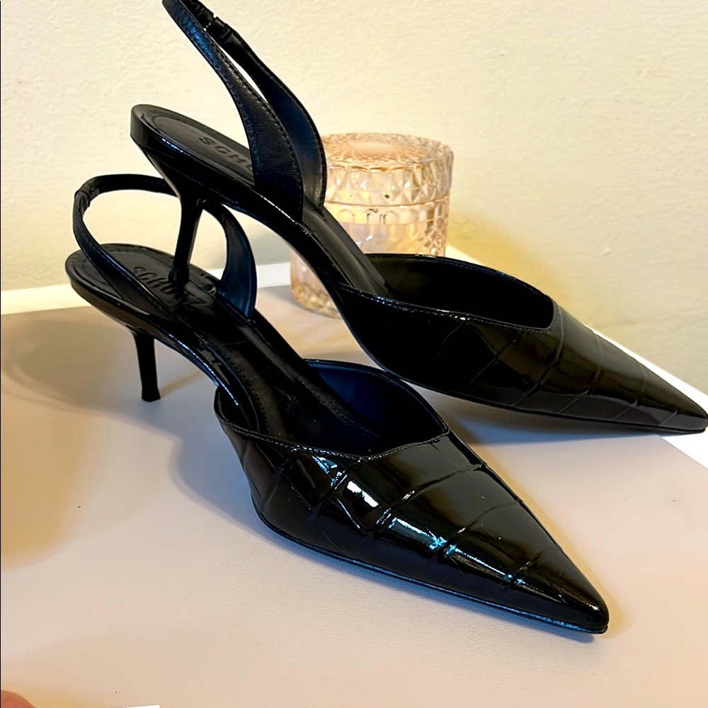 Elegant Black Slingback Heels